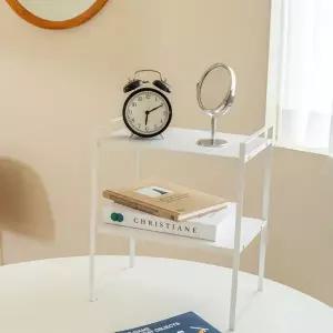 2단 미니 선반 작은 철제 화이트 다용도 수납 선반 주방 욕실수납선반 공간활용 미끄럼 조미료 화장대