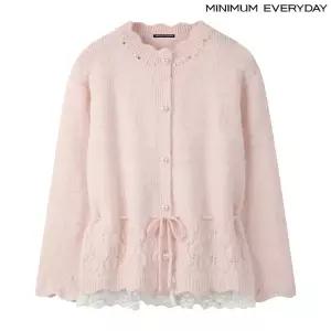 [롯데백화점]미니멈에브리데이/보니스팍스 [미니멈 에브리데이]물결 진주넥 레이스 스트링 울 가디건 (EB4C