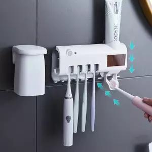 보드겜 벽걸이 칫솔 살균기 소독기 버튼식 UV 살균 걸이 P340