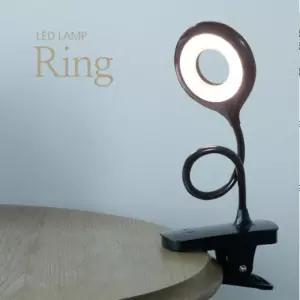 LED 미니 터치 링스탠드 블랙공부등 학습등 조명 독서등 L조명 집게 램프 간이 집게등