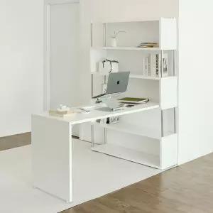 아르모 1600 3단~6단 h형 책상 책장 세트 화이트 인테리어 서재 공부방