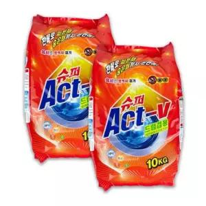 슈퍼액트 일반드럼겸용 가루세제 10kg 2개입 -TJ 슈퍼액트 세제 가루세제 빨래 세탁기세제 일반세탁기세제