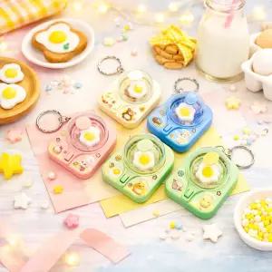 2500 계란후라이 키링 1개 랜덤 - 뒤집기 게임 심심풀이 에어팟 파우치 가방 학원 마켓데이
