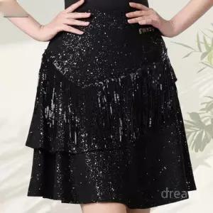 라인댄스복 태슬 랩 스커트 여성 공연복 플리츠