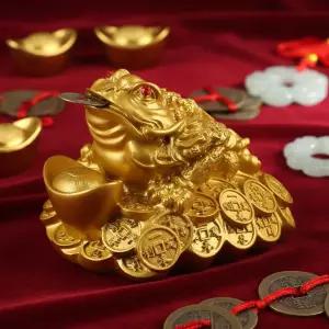 사업번창소품 장식품 삼족두꺼비 황금컬러 풍수상징 테이블진열