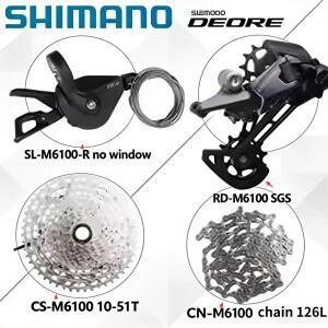시마노 데오레 M6100 1x12단 변속기 그룹셋 우측 레버 도웰 CN 체인 RD 카세트 51T