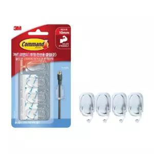 정품 3M 투명 전선용 클립 중형 벽후크 걸이 벽걸이후크 접착고리 흡착식고리 붙이는