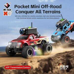 RC카 자동차 오토바이 모형 무선 조정 오프로드 드리프트 미니 포크레인 Wltoys 6407 6407-C 1:64 FPV RC