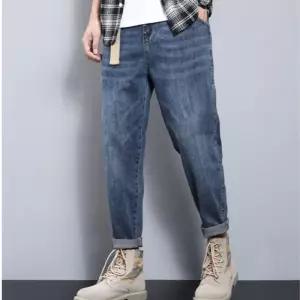 남성용 워싱 데님팬츠 편한 배기핏 봄여름 청바지 9부 스포M1