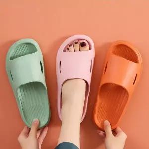 두툼한 쿠션 홈슬리퍼 욕실용 미끄럼방지 실내용 거실화 베란다 신발 남녀공용