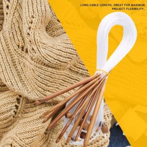 탄화 대나무 아프간 튀니지  후크 세트 카펫 러그 직조 뜨게 바늘