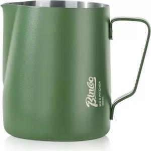 우유 프로팅 피처 - 스팀 및 우유를 위한 스테인리스 스틸 라떼 아트 손잡이가 있는 에스프레소 커피 밀크