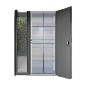 현관용 자동 방충망 고밀도메쉬 하단접이바 통행편리