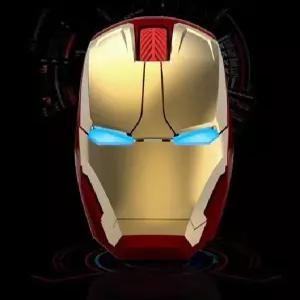 Geyes 아이언맨 마우스 무선 캐릭터 마블 영웅 조명 휴대용 클릭 게이밍 스마트 전력 무음