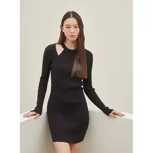 [에고이스트](타임스퀘어점패션관)꼬임 포인트 슬림 골지 미니 니트 원피스 (EQ4KO960)