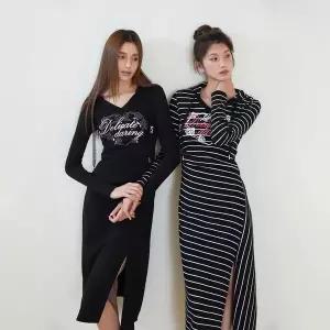 [에고이스트](타임스퀘어점패션관)[BL] V넥 후드 프린팅 원피스 (ES2OOP01)