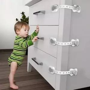 아기 안전 잠금 장치 밴드 캐비닛 서랍 어린이 안전 잠금 장치 유아 화장실 레인지 다용도 다이얼 접착식