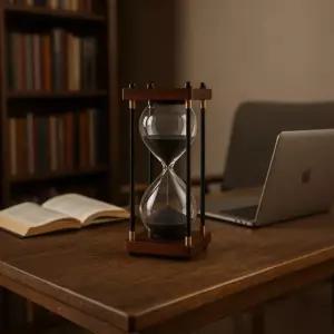 고급 나무 모래 시계 30분 탁상 모래멍 인테리어