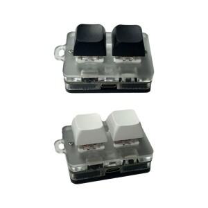 2버튼 맞춤 미니 소형 키보드 Bluetooth 2.4Ghz 무선 RGB 매크로 프로그래밍 기계식 핫 스왑 가능