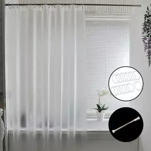 무타공 샤워커튼 욕실 방수 화장실 PEVA 고급 호텔식 디자인 커튼 커튼봉 세트 불투명