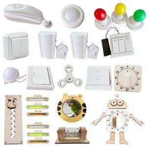 비지 보드 액세서리 DIY 장난감 나무 부품 금속 자물쇠 가죽 버클 몬테소리 교육 게임 지능개발