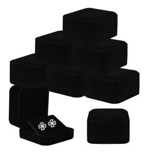 결혼식 약혼 생일 기념일을 위한 Mirline 8Pcs 벨벳 주얼리 선물 상자 블랙 펜던트 케이스 디스플레이 세트 - 귀걸이