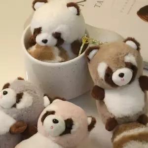 미니 라쿤 너구리 너굴 인형 키링 가방고리 4Colors/동물인형키링/가방고리/너구리키링/동물키링/어린이키