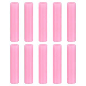 uxcell 10개 실리콘 빨대 팁, 금속 커버, 부드러운 재사용 가능한 6mm/0.24인치 OD 스테인리스 스틸 빨대, 분홍색에 적합