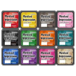 우표용 크래프티 매너 마스크드 임프레션 미니 잉크 패드, 스크랩북, 저널링, 카드 제작, DIY 공예 스크랩북 용품 12가지 색상 용 워터 베이스 스매지 초크 스탬프 패드