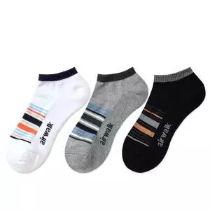 남성 이중바닥 스니커즈 선샤인 스포츠 양말 3족 쿠션 패션 크루삭스