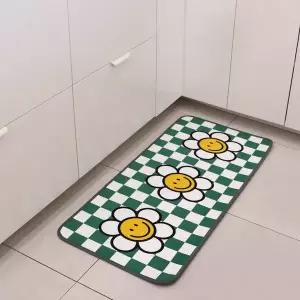 [부엌다옴]국내생산 체크 데이지 주방 발매트 (그린)