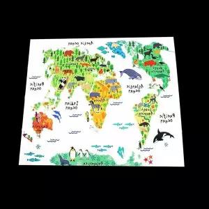 벽걸이 세계지도 동물 가리개 창문 티비 어천