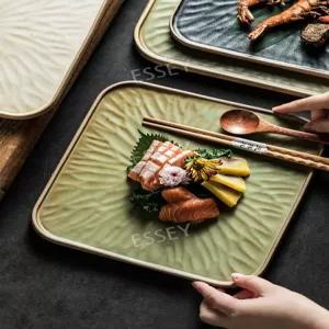 정사각 접시 회남색 25.5cm 디저트 도자기 사각 플레이팅용 서양요리 스테이크