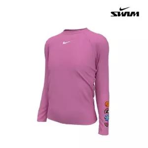 나이키 NIKE 나이키스윔 아동래쉬가드 여자아동 참스 롱 슬리브 하이드로가드 NESSE739-652 340740