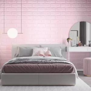 폼블럭 블럭아이 10mmX1mX2.5m 핑크/곰팡이방지 접착식 단열벽지 난방 보온 포인트시트지 결로현상 단열재