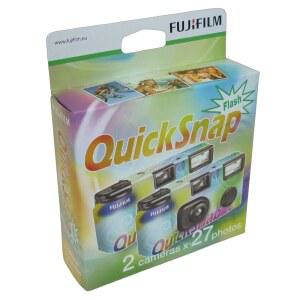 플래시 54 노출이 내장된 후지필름 퀵스냅 400 일회용 카메라, 각각 27 노출 카메라 2개 포함