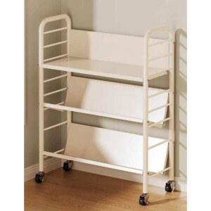 이동식 책꽂이 북트롤리 북웨건 정리함 크림화이트 선반 2단 북카트