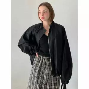 [하프클럽/바스카라]바스카라 셔링 볼륨 페이크 레더 자켓 (3colors)