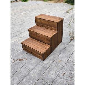 방부목 계단 디딤대 D 2단 나무발받침 발받침 현관 간이 매장