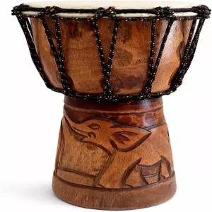 젬베 드럼 솔리드 우드 딥 조각 봉고 콩고 아프리카 - 12인치 높은 MED 사이즈 전문가 품질 중국산 없음