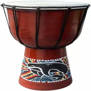 JIVE 젬베 드럼 ？ 12인치 아프리카 봉고 콩고 핸드 - 천연 염소 가죽 헤드가 있는 단단한 나무 타악기