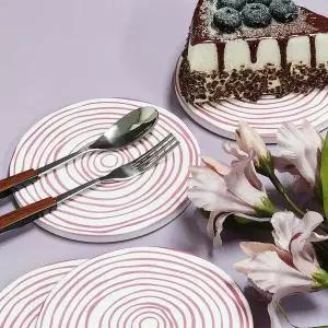 코스터 컵받침 회오리 세트 원형 세라믹