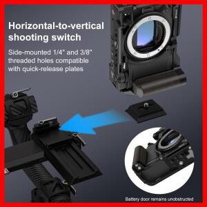 니콘 ZR용 PULUZ 우드 핸들 메탈 카메라 케이지 확장 프레임