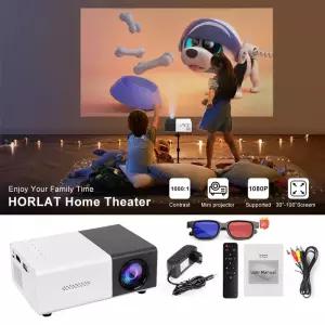 홈 시어터 YG300 미니 프로젝터 지원 1080P 디코딩 스마트 폰 노트북 3D 안경 선물용 내장 오디오 LED