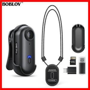 BOBLOV W4 2K 미니 바디 카메라 웨어러블 64GB 360 ° 야외용 회전식 클립 및 자석 800mAh 배터리 녹화 캠