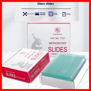 50 개/상자 현미경 슬라이드 기본 생물학 과학을위한 빈 유리 25.4x76.2MM DIY 액세서리