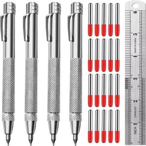 텅스텐 카바이드 스크라이버 널드 알루미늄 손잡이 보너스 마킹 팁과 스틸 자가 포함된 4팩 세밀한 제작 및