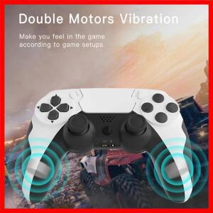 GAMINJA 무선 컨트롤러 블루투스 게임 패드 이중 진동 6 축 터치 마이크 이어폰 포트 PS4 PC 용