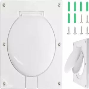 건조기 통풍구 커버 4인치 실외 듀얼 플랩 후드 - 덕트용 흰색 플라스틱 배기관 캡 내후성 간편한