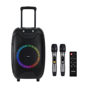 UHF 이동식 블루투스 듀얼 무선마이크 스피커 앰프 50W/행사 버스킹